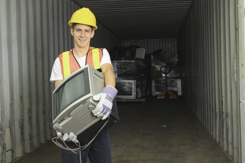 Professional waste handlers at work